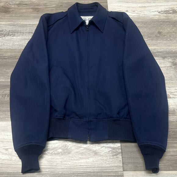 Vintage 90s Defense Logistics Agency DLA Men 46R Wool Military Bomber Jacket USA - Picture 2 of 8